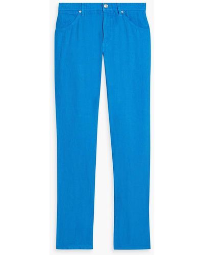 120% Lino Linen-twill Pants - Blue