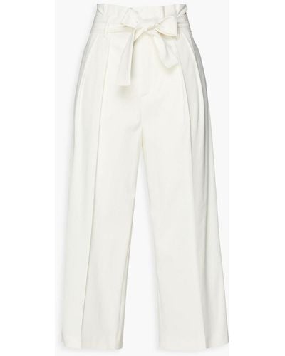 RED Valentino Cropped Pleated Twill Straight-leg Pants - White