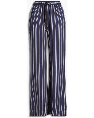 Zimmermann Striped Crepe Wide-leg Pants - Blue