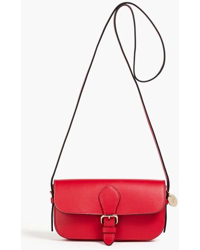 Red(V) Embellished Leather Shoulder Bag - Red