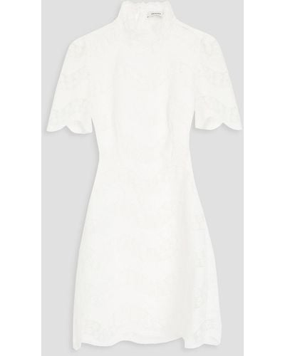 Sandro Guipure Lace And Cotton-poplin Mini Dress - White