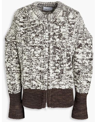 3.1 Phillip Lim Marled Cable-knit Wool Cardigan - Green