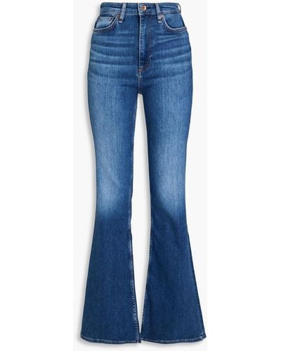 Rag & Bone Casey Faded High-rise Flared Jeans - Blue