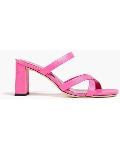 BY FAR Leather Mules - Pink