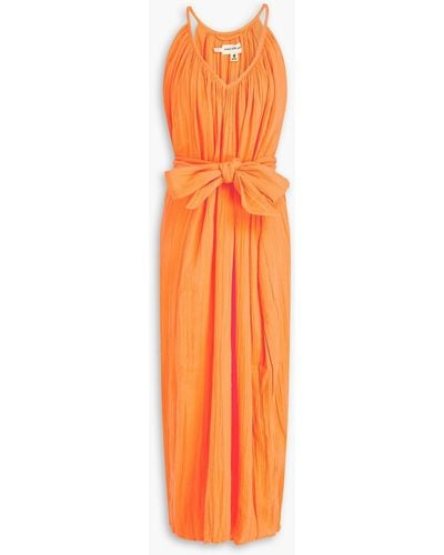 Mara Hoffman Crinkled Cotton-gauze Midi Dress - Orange