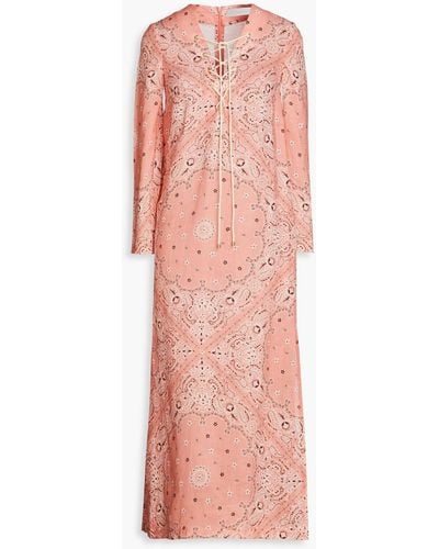 Zimmermann Paisley-print Linen Maxi Dress - Pink