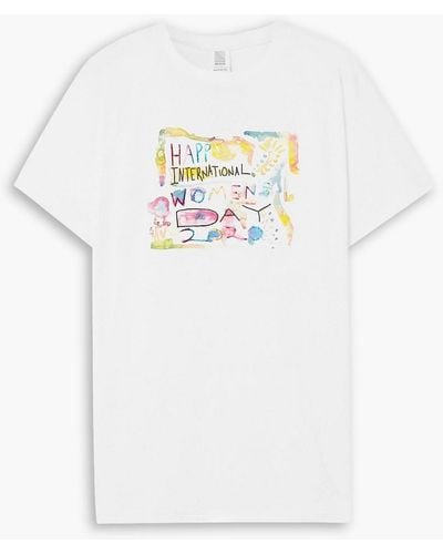 Rosie Assoulin Printed Cotton-jersey T-shirt - White