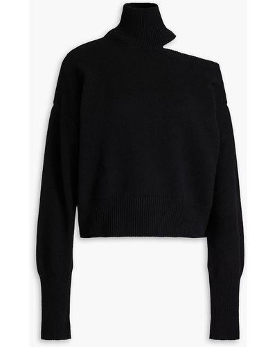 Zeynep Arcay Cutout Cashmere And Wool-blend Turtleneck Jumper - Black