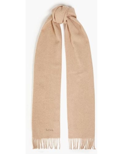 Paul Smith Fringed Cashmere Scarf - Natural