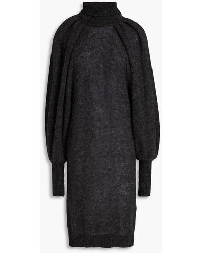 Gentry Portofino Alpaca-blend Turtleneck Dress - Black