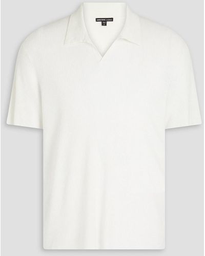 James Perse Poloshirt aus einer gerippten leinenmischung - Weiß