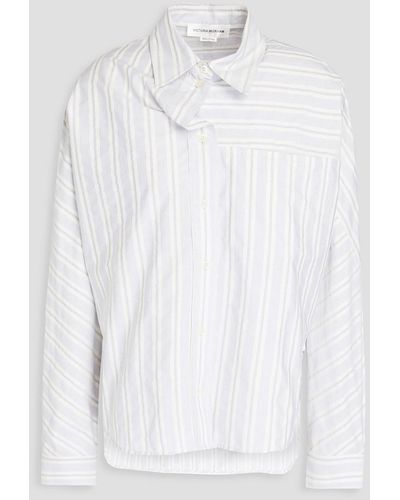 Victoria Beckham Striped Cotton-poplin Shirt - White