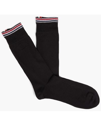 Thom Browne Cotton-blend Jersey Socks - Black