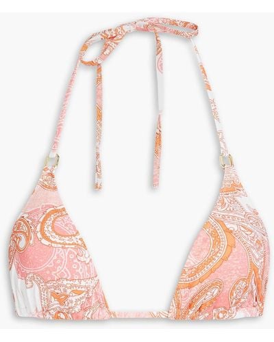 Melissa Odabash Key West Paisley-print Triangle Bikini Top - Pink