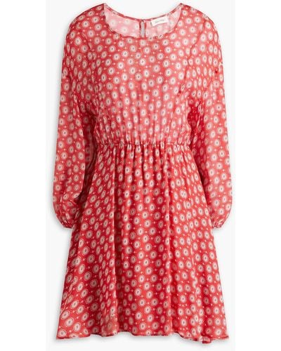 American Vintage Aboodi Printed Crepe Mini Dress - Red