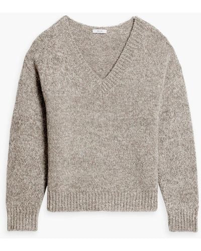 Iris & Ink Mélange Merino Wool And Alpaca-blend Sweater - White