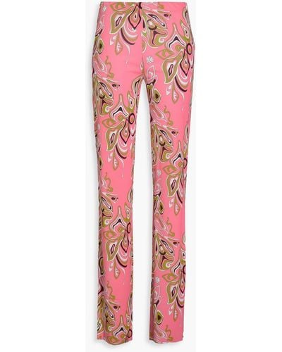 Emilio Pucci Printed Jersey Straight-leg Trousers - Red
