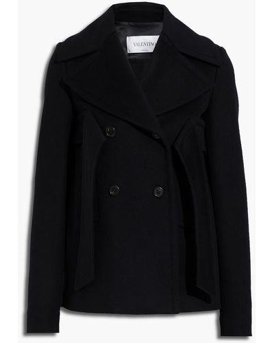 Valentino Double-breasted Wool And Cashmere-blend Felt Jacket - Black