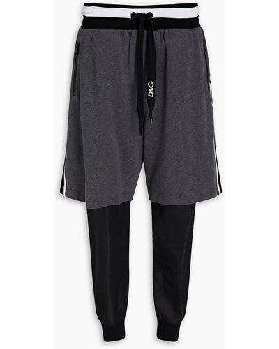 Dolce & Gabbana Shell-paneled French Cotton-blend Terry Sweatpants - Multicolor