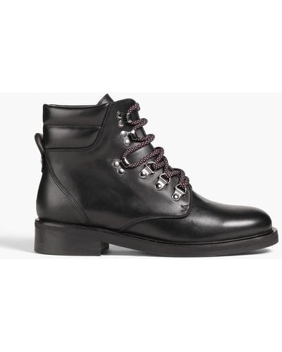 Claudie Pierlot Aramister Leather Ankle Boots - Black
