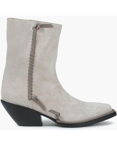Acne Studios Breanna Leather-trimmed Suede Ankle Boots - Natural