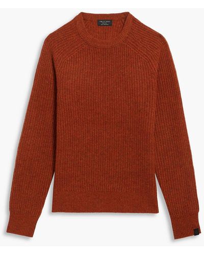 Rag & Bone Pierce Mélange Cashmere Sweater - Red