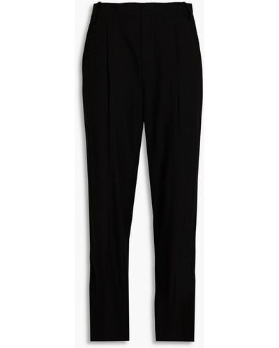 Vince Cropped Twill Tapered Trousers - Black