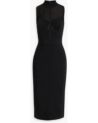 Hervé Léger Bandage And Stretch-knit Midi Dress - Black