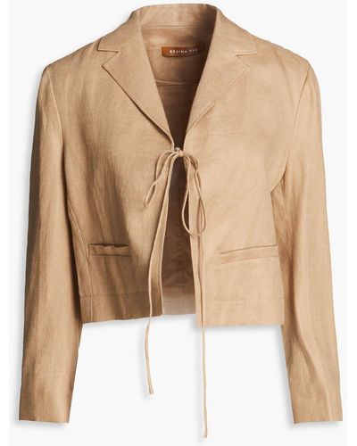 Rejina Pyo Elani Cropped Ramie-twill Blazer - Natural