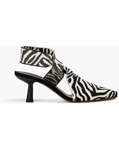 Neous Zebra-print Jacquard-knit Court Shoes - Black