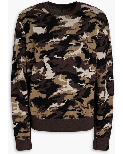 Rag & Bone Camouflage-print Intarsia Merino Wool Sweater - Black