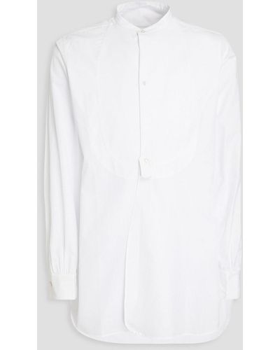 Maison Margiela Cotton-poplin And Piqué Shirt - White