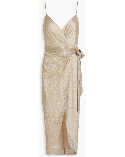Catherine Deane Roxanne Wrap-effect Tulle Midi Dress - Natural