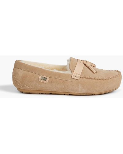 Australia Luxe Hamilton Shearling-lined Suede Slippers - Natural