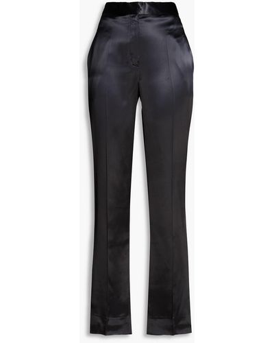 Victoria Beckham Satin Straight-leg Trousers - Blue