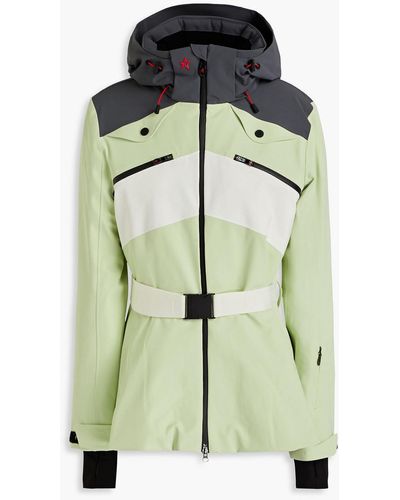 Perfect Moment Niseko Color-block Hooded Ski Jacket - Green