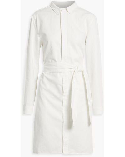 Triarchy Mare Belted Cotton, Lyocell And Linen-blend Twill Shirt Dress - White
