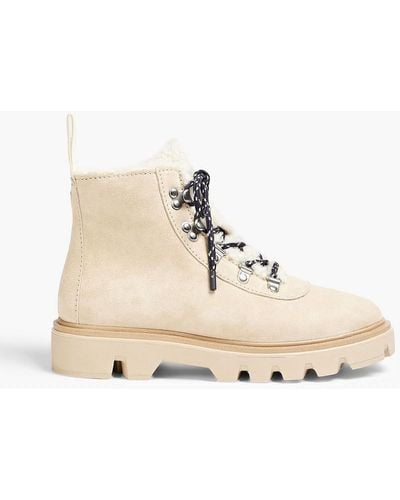 Rag & Bone Lace-up Shearling Ankle Boots - Natural