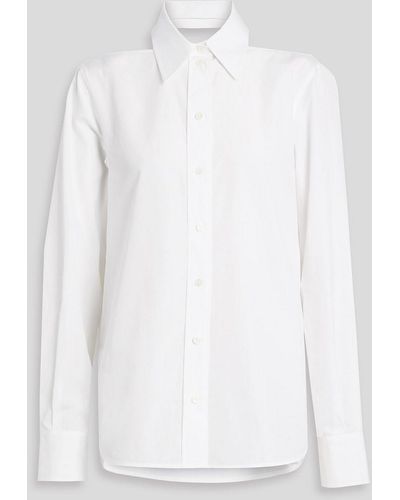 Helmut Lang Cutout Cotton-poplin Shirt - White