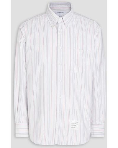 Thom Browne Striped Cotton Oxford Shirt - White