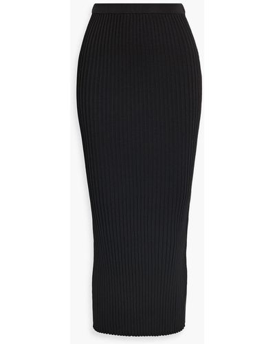 Bec & Bridge Eden Ribbed-knit Midi Skirt - Black