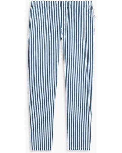 Onia Striped Cotton-poplin Pyjama Pants - Blue