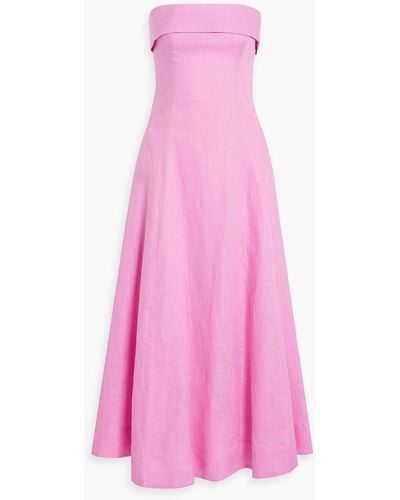Nicholas Cosette Strapless Linen Maxi Dress - Pink