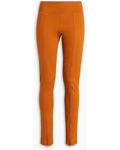 Lamé jersey leggings in orange - Alessandra Rich