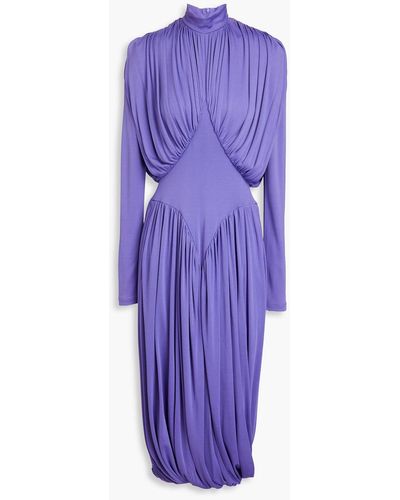 Stella McCartney Gathered Jersey Midi Dress - Purple