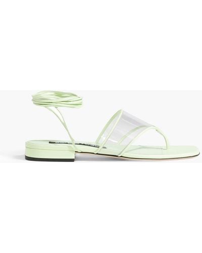 Sergio Rossi Sr Lunettes 15 Leather And Pvc Sandals - Green
