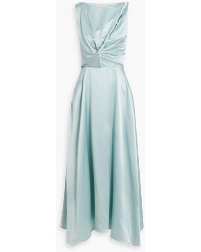 ROKSANDA Brida Twisted Cutout Silk-satin Midi Dress - Blue