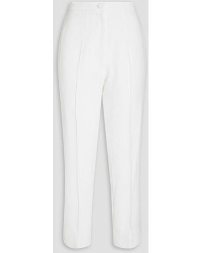 Catherine Deane Milani Cropped Stretch-crepe Straight-leg Trousers - White