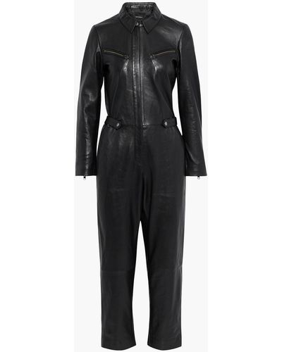 Muubaa Mackenzie Leather Jumpsuit - Black
