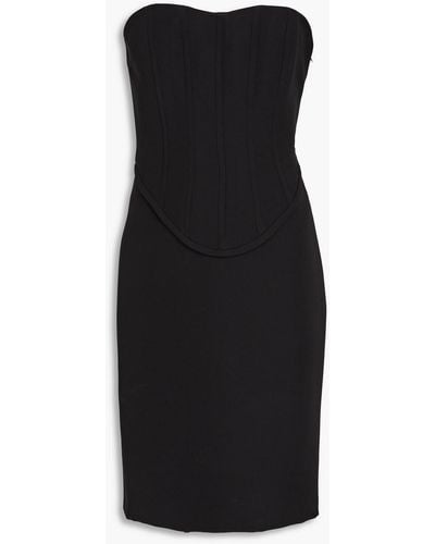 Boutique Moschino Strapless Twill Mini Dress - Black